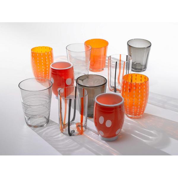 Zafferano - Melting Pot 6 assorted orange/grey glasses