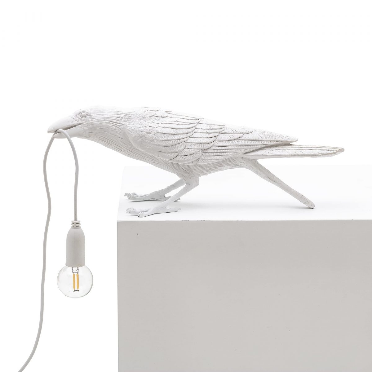 SELETTI Lampe Bird Playing Outdoor Blanc