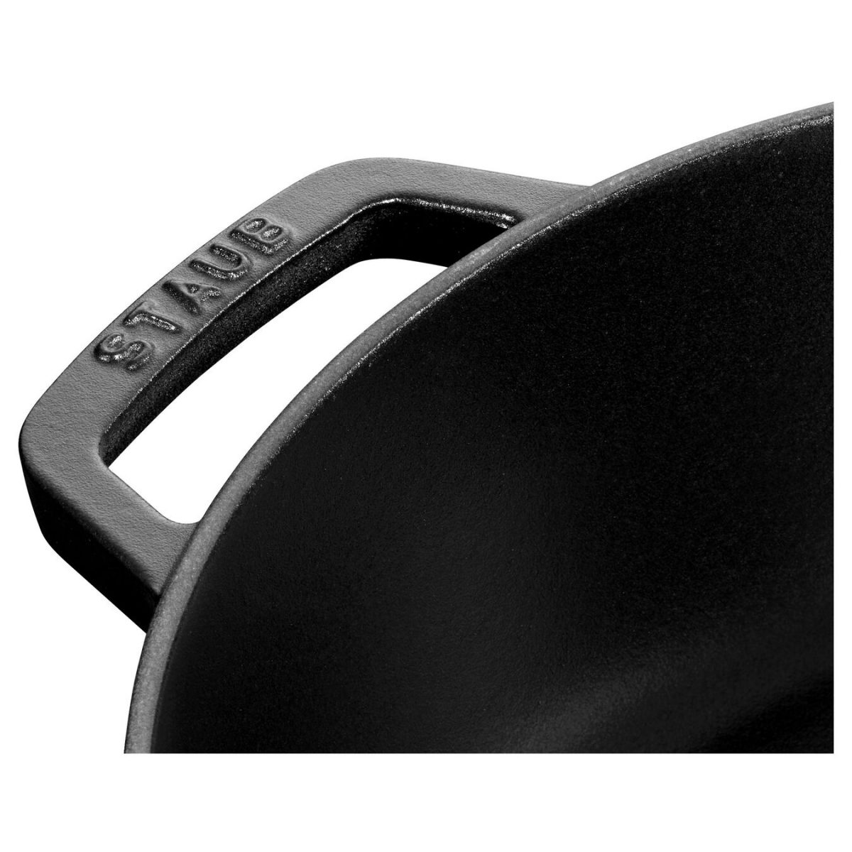 Staub Round Cast Iron Sauté Pan With Chistera Lid 24 cm Black