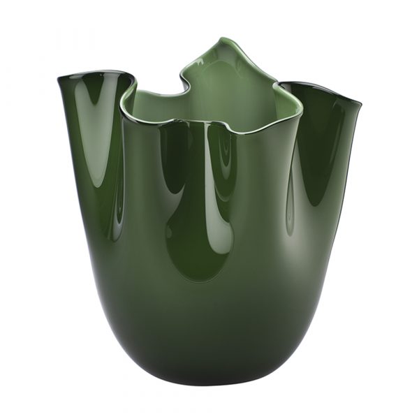 VENINI Fazzoletto Vase Apfelgrün H 31 cm