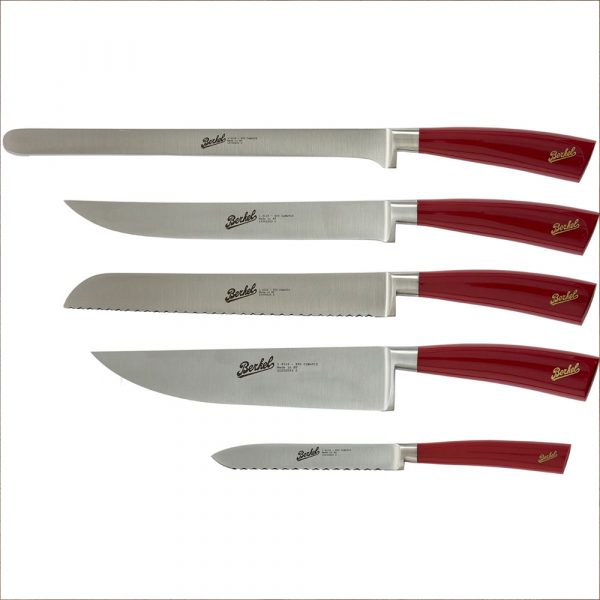 BERKEL Set 5 Chef Knives Elegance Red