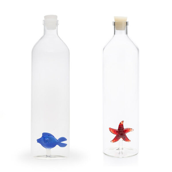 Balvi Set 2 Bottles Atlantis Blue Fish e Starfish 1.2 L Borosilicate