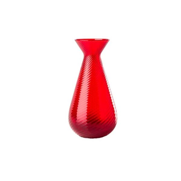 VENINI Gems Vase Rigadin Red H15,5