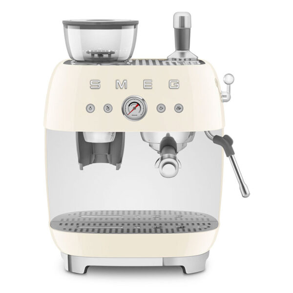 SMEG Manual Espresso Coffee Machine with Coffee Grinder Cream