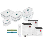 Zwilling Fresh & Save – Set 3 Contenitori Sottovuoto Misura L, Plastica BPA-free, Con Codice QR Per App, Mantenere Il Cibo Fresco 5 Volte Di Più